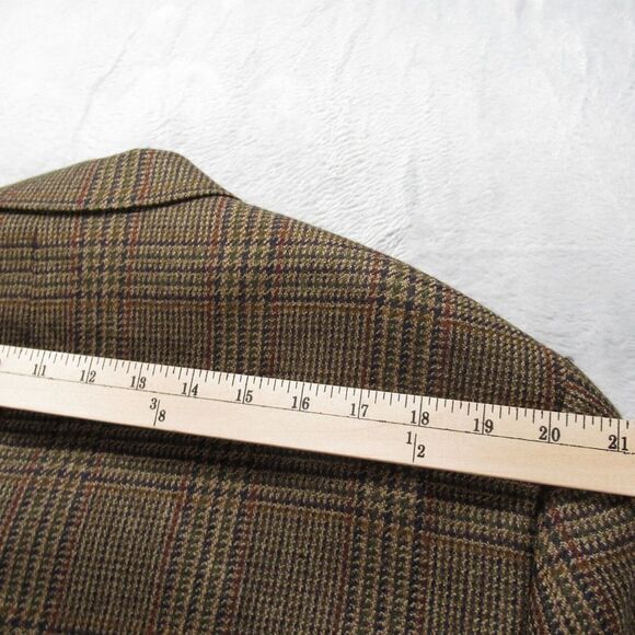 Vintage Tommy Hilfiger Blazer Mens 43R Brown Plaid 2 Button Single Vent USA Made - Picture 16 of 16